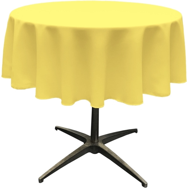 TCpop51R-YellowLgtP99 Polyester Poplin Tablecloth  Light Yellow - 51 in. Round