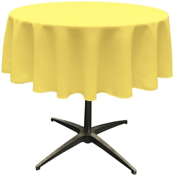 TCpop51R-YellowLgtP99 Polyester Poplin Tablecloth  Light Yellow - 51 in. Round