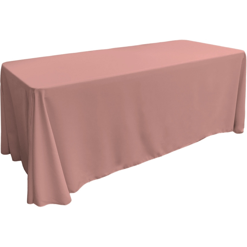 TCpop90x132-RoseP79 Polyester Poplin Rectangular Tablecloth  Dusty Rose - 90 x 132 in.