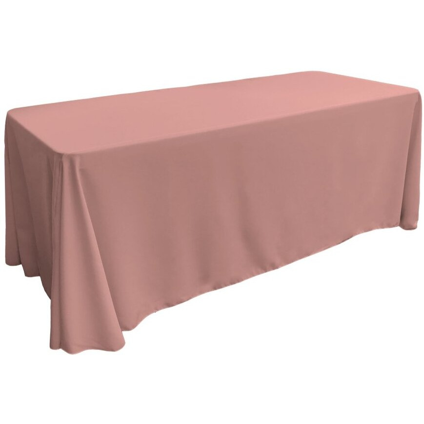 TCpop90x132-RoseP79 Polyester Poplin Rectangular Tablecloth  Dusty Rose - 90 x 132 in.