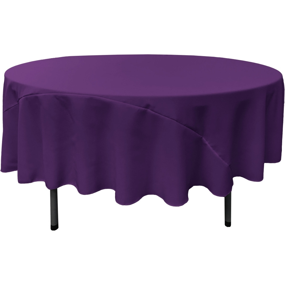 TCpop90R-PurpleP23 Polyester Poplin Tablecloth  Purple - 90 in. Round