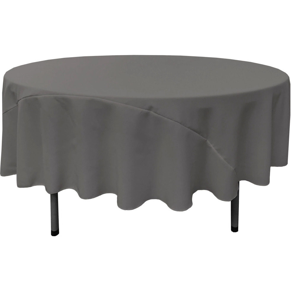 TCpop90R-CharcoalP34 Polyester Poplin Tablecloth  Charcoal - 90 in. Round