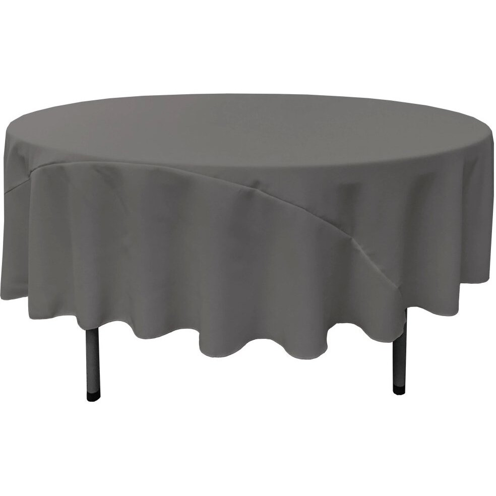 TCpop90R-CharcoalP34 Polyester Poplin Tablecloth  Charcoal - 90 in. Round