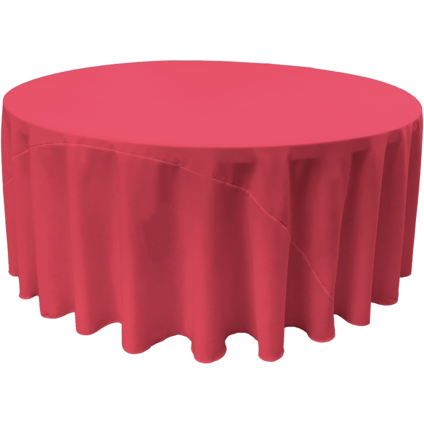 TCpop132R-FuchsiaP49 Polyester Poplin Tablecloth  Fuchsia - 132 in. Round
