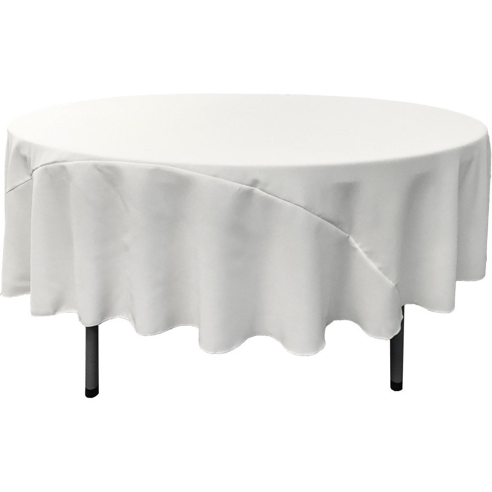 TCpop90R-WhiteP11 Polyester Poplin Tablecloth  White - 90 in. Round
