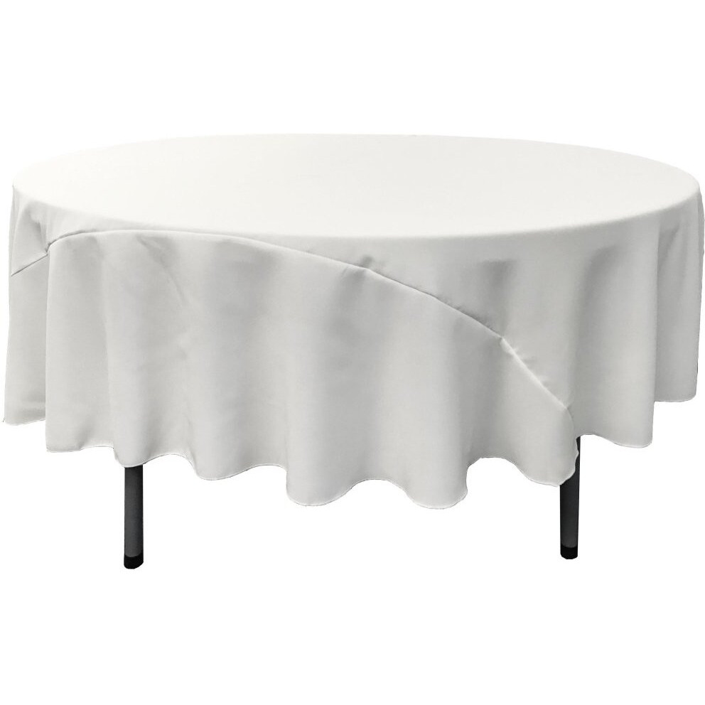 TCpop90R-WhiteP11 Polyester Poplin Tablecloth  White - 90 in. Round