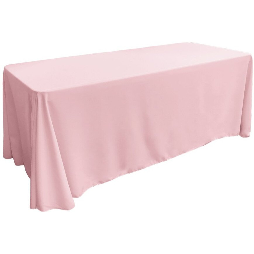 TCpop90x132-PinkLgtP37 Polyester Poplin Rectangular Tablecloth  Light Pink - 90 x 132 in.