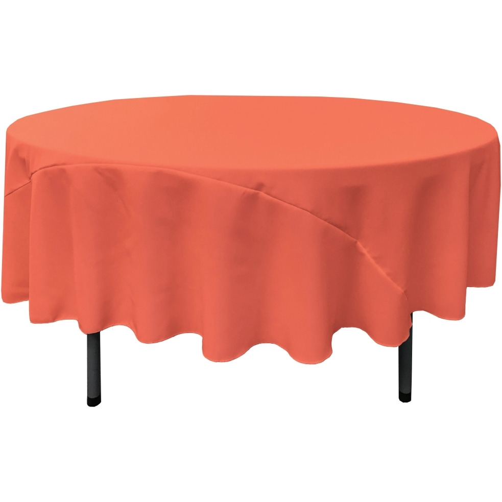 TCpop90R-CoralP55 Polyester Poplin Tablecloth  Coral - 90 in. Round
