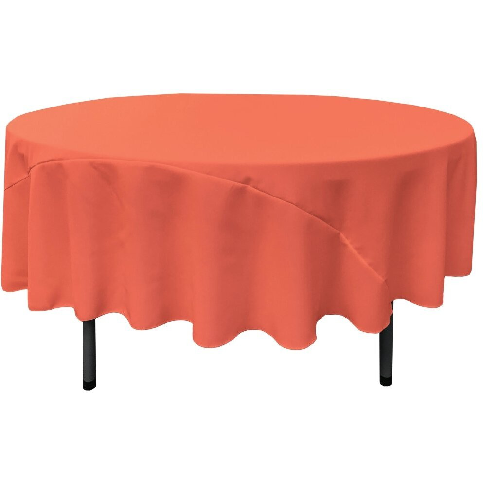 TCpop90R-CoralP55 Polyester Poplin Tablecloth  Coral - 90 in. Round