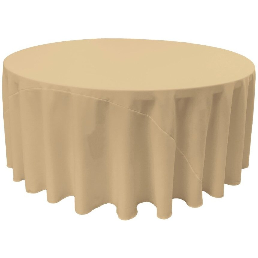 TCpop108R-KhakiP03 Polyester Poplin Tablecloth  Khaki - 108 in. Round