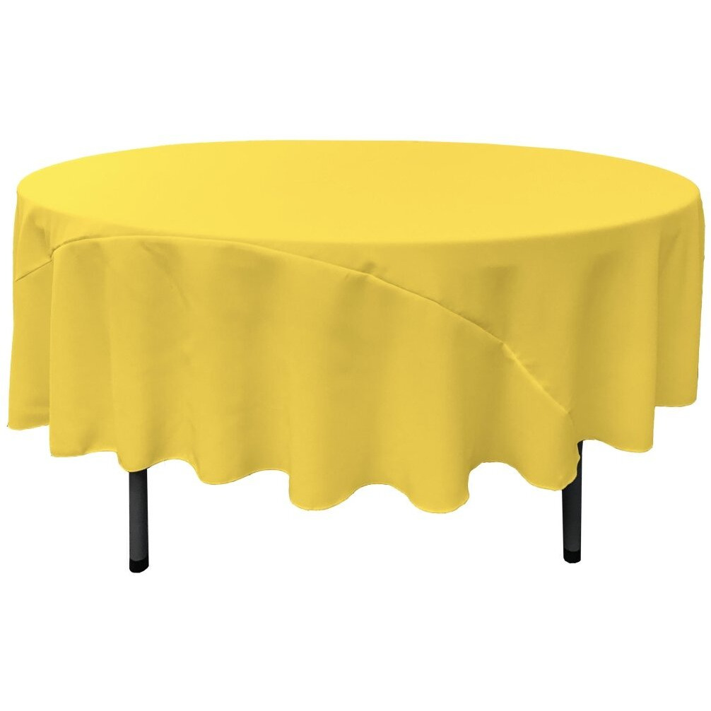 TCpop90R-YellowLgtP99 Polyester Poplin Tablecloth  Light Yellow - 90 in. Round