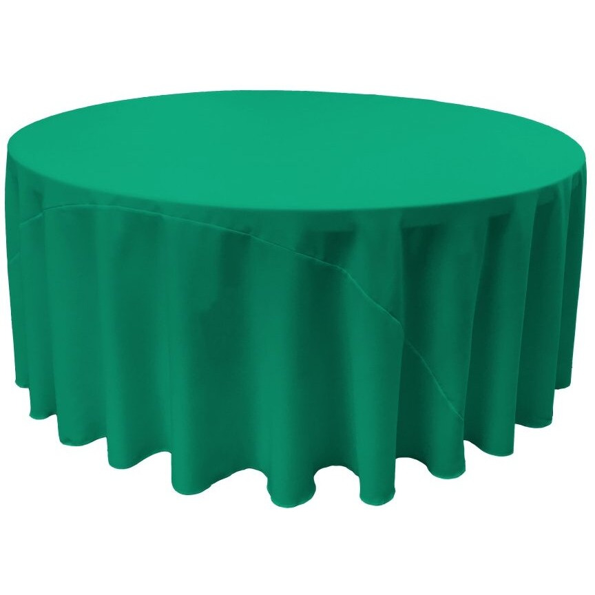 TCpop132R-JadeP53 Polyester Poplin Tablecloth  Jade - 132 in. Round