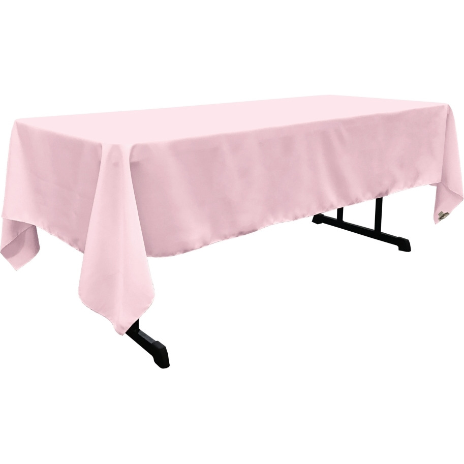 TCpop60x120-PinkLgtP37 Polyester Poplin Rectangular Tablecloth  Light Pink - 60 x 120 in.