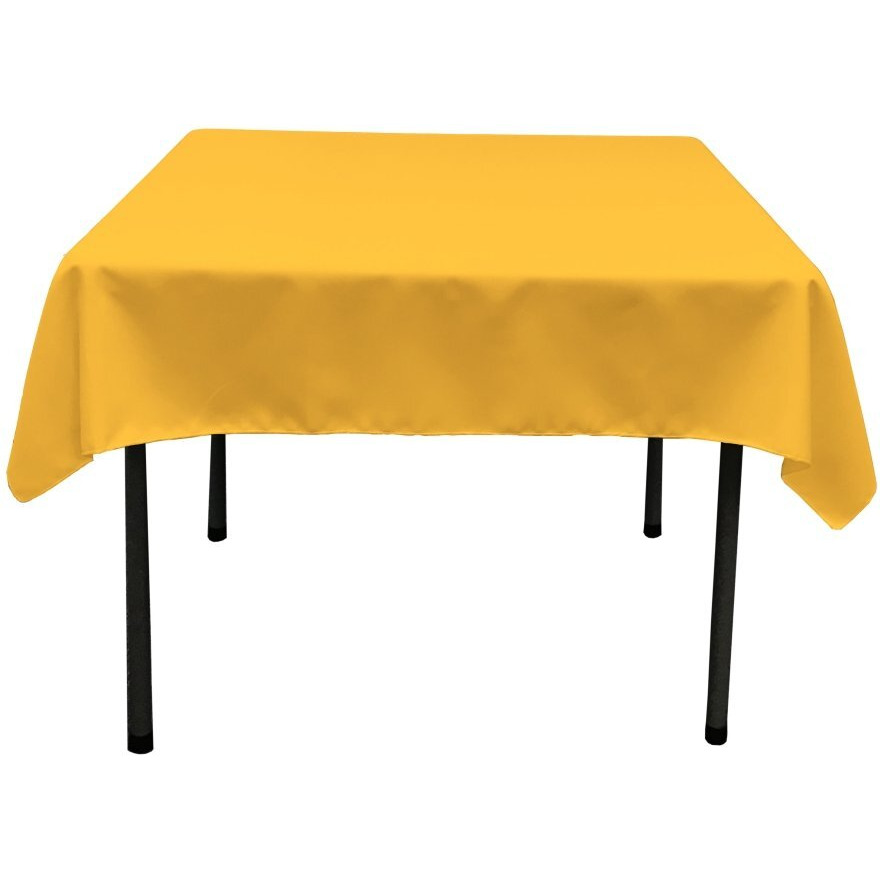TCpop52x52-YellowDrkP47 Polyester Poplin Square Tablecloth  Dark Yellow - 52 x 52 in.