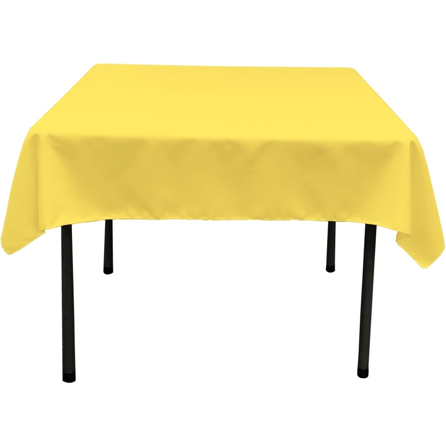 TCpop58x58-YellowLgtP99 Polyester Poplin Square Tablecloth  Light Yellow - 58 x 58 in.