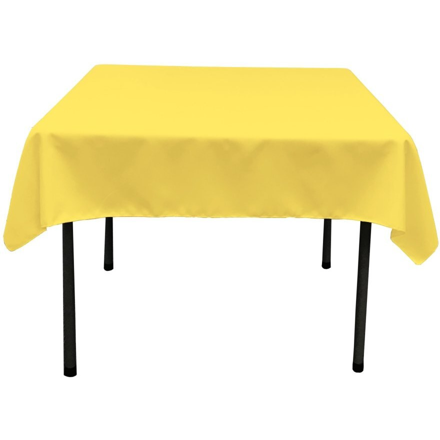 TCpop58x58-YellowLgtP99 Polyester Poplin Square Tablecloth  Light Yellow - 58 x 58 in.