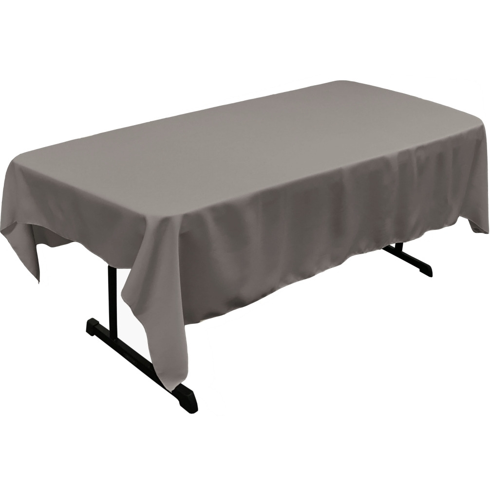 TCpop60x90-Gray DarkP12 Polyester Poplin Rectangular Tablecloth  Grey Dark - 60 x 90 in.