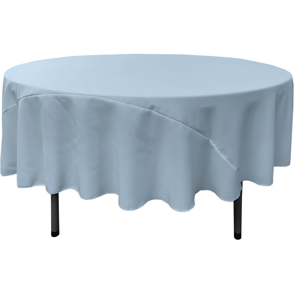 TCpop90R-BlueLgtP18 Polyester Poplin Tablecloth  Light Blue - 90 in. Round