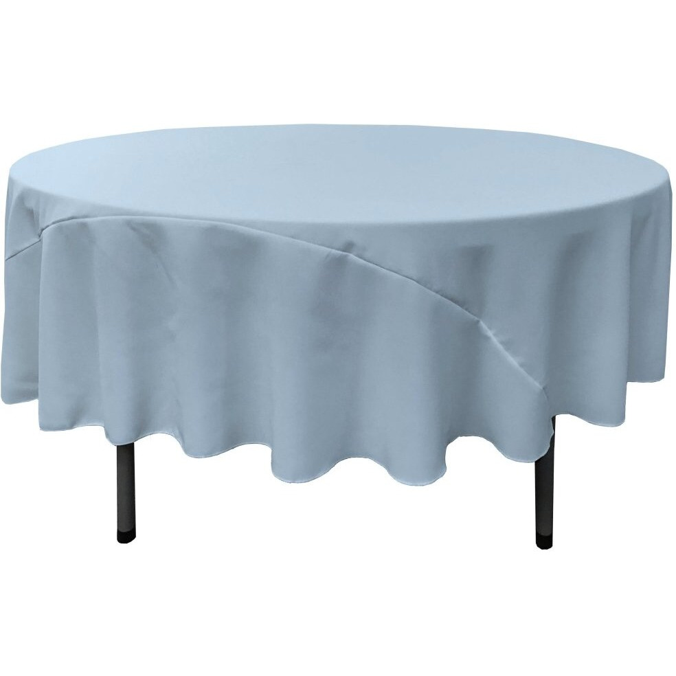 TCpop90R-BlueLgtP18 Polyester Poplin Tablecloth  Light Blue - 90 in. Round
