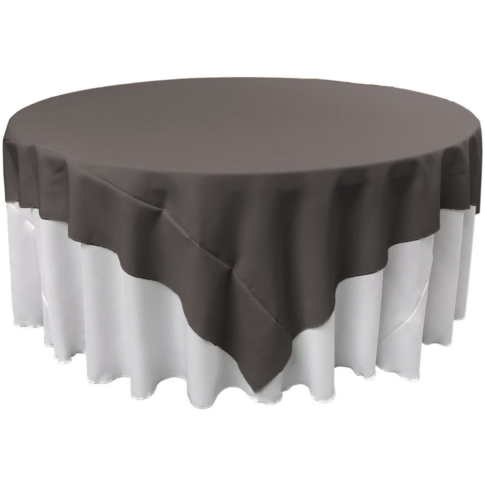 TCpop90x90-CharcoalP34 Polyester Poplin Square Tablecloth  Charcoal - 90 x 90 in.