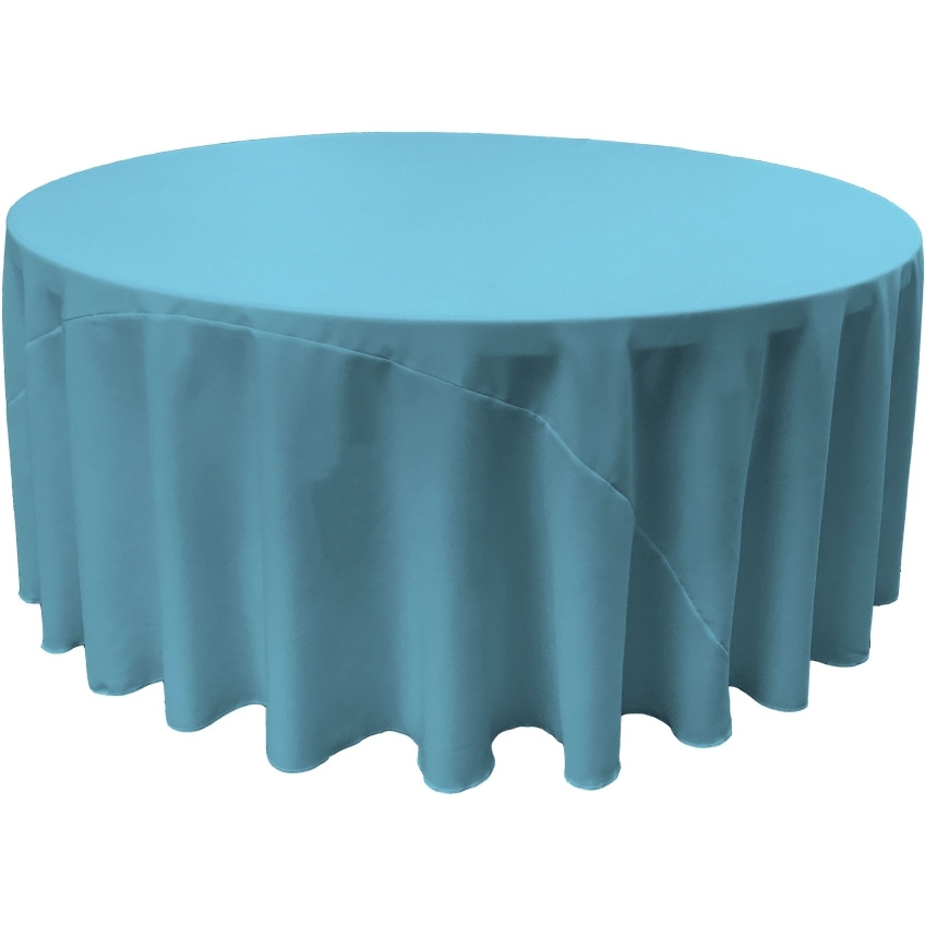 TCpop108R-TurquoiseDrkP52 Polyester Poplin Tablecloth  Dark Turquoise - 108 in. Round