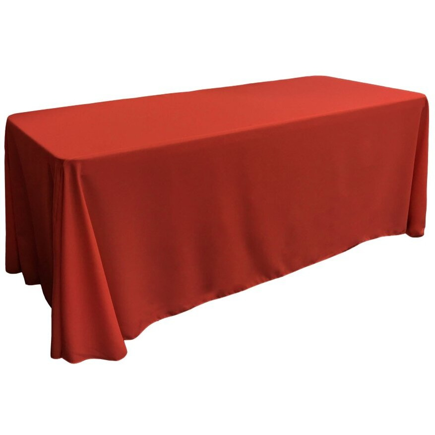 TCpop90x156-RedP98 Polyester Poplin Rectangular Tablecloth  Red - 90 x 156 in.