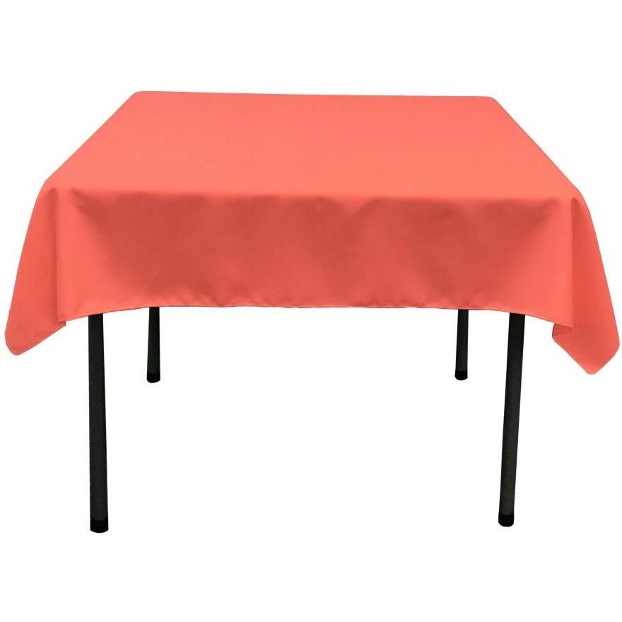 TCpop52x52-CoralP55 Polyester Poplin Square Tablecloth  Coral - 52 x 52 in.