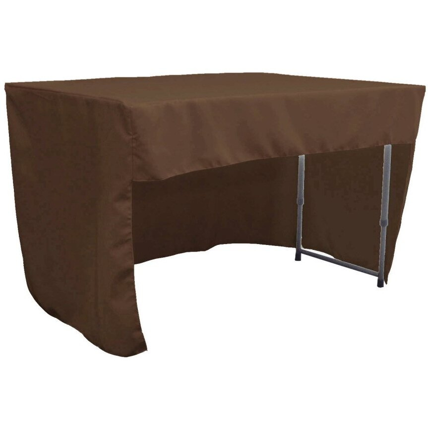 TCpop-OB-fit-48x30x30-BrownP22 1.6 lbs Open Back Polyester Poplin Fitted Tablecloth  Brown