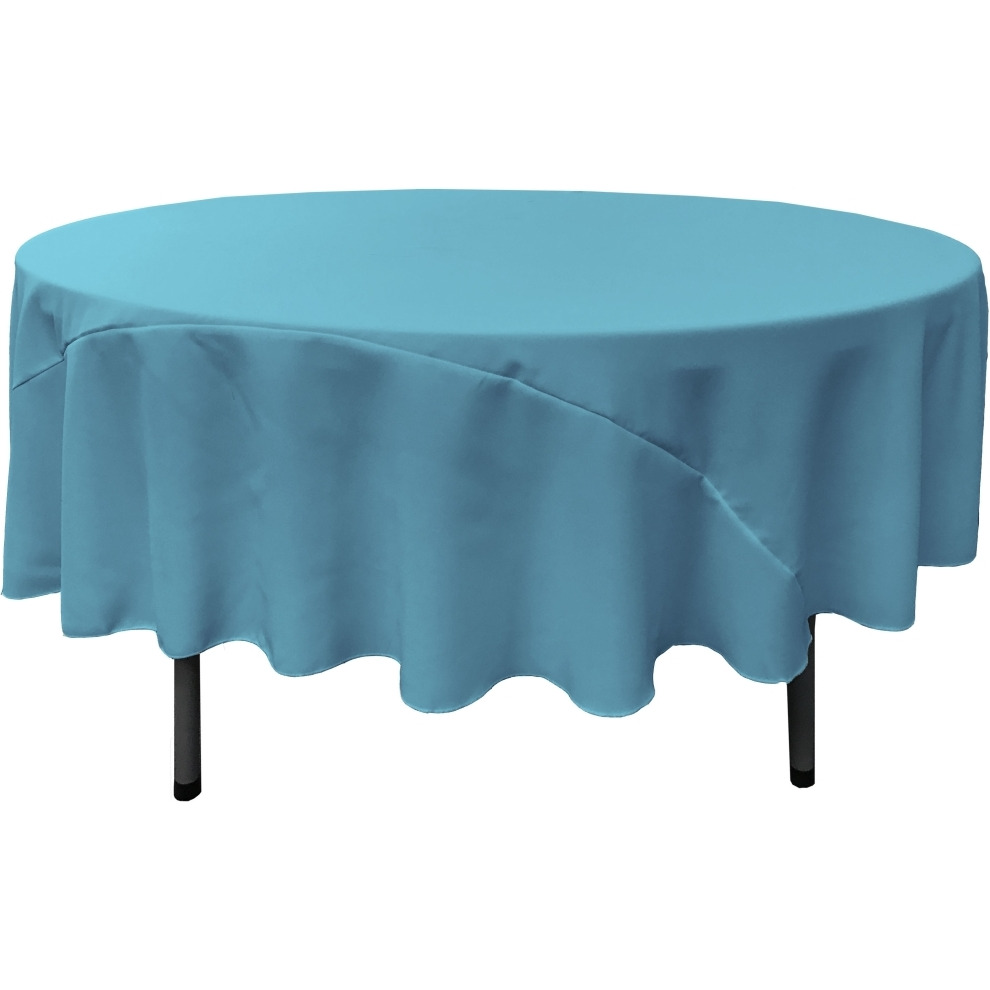 TCpop90R-TurquoiseDrkP52 Polyester Poplin Tablecloth  Dark Turquoise - 90 in. Round
