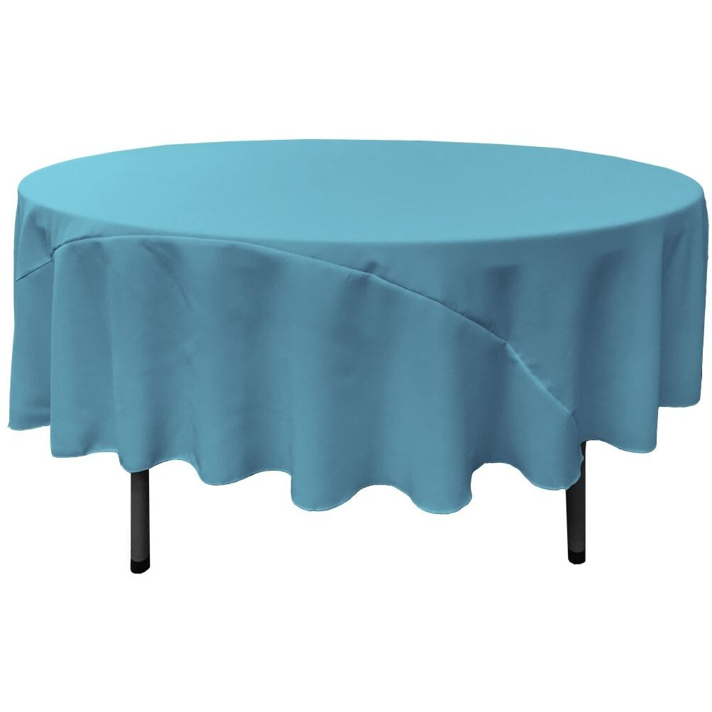 TCpop90R-TurquoiseDrkP52 Polyester Poplin Tablecloth  Dark Turquoise - 90 in. Round