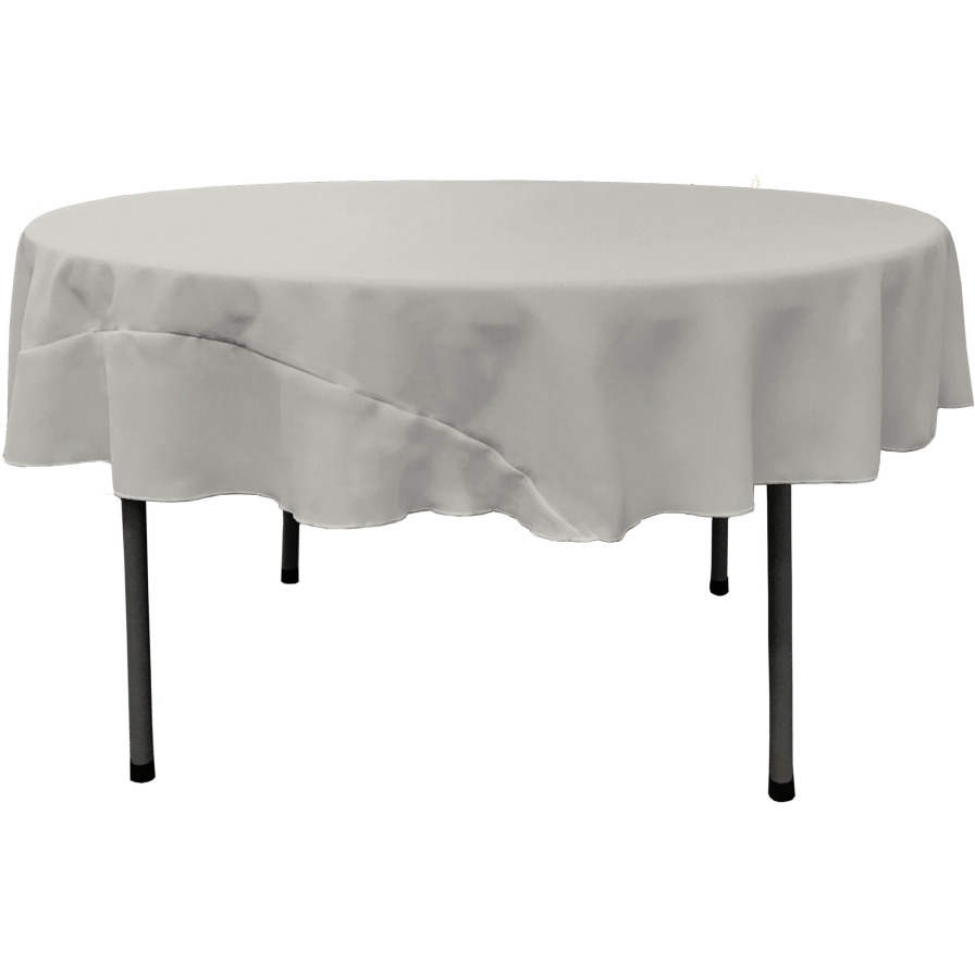 TCpop72R-GrayLgtP41 Polyester Poplin Tablecloth  Light Gray - 72 in. Round