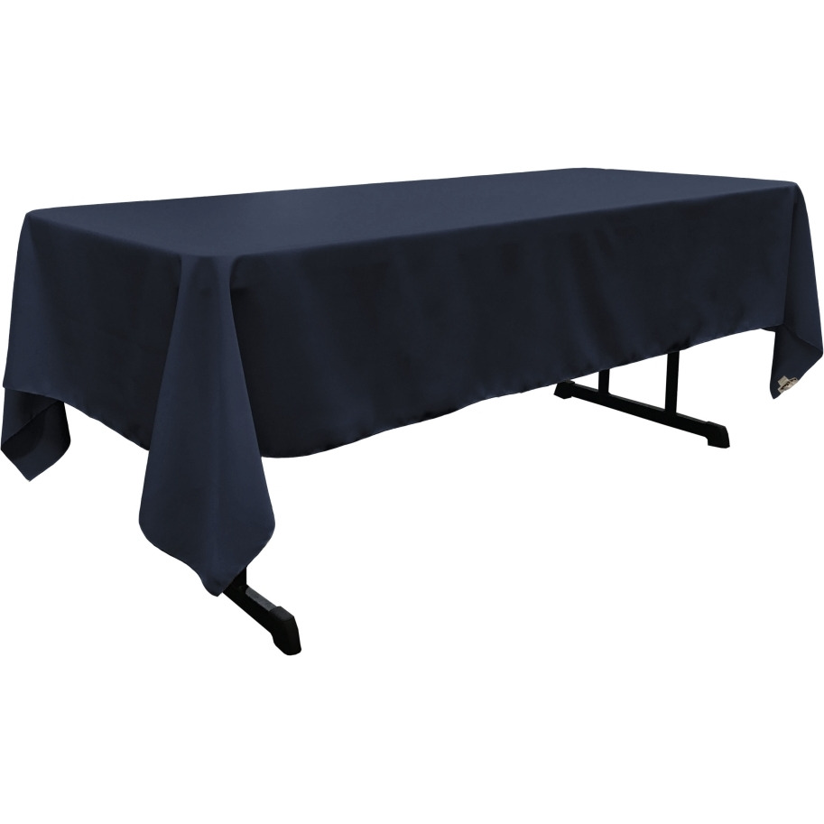 TCpop60x120-NavyP72 Polyester Poplin Rectangular Tablecloth  Navy - 60 x 120 in.