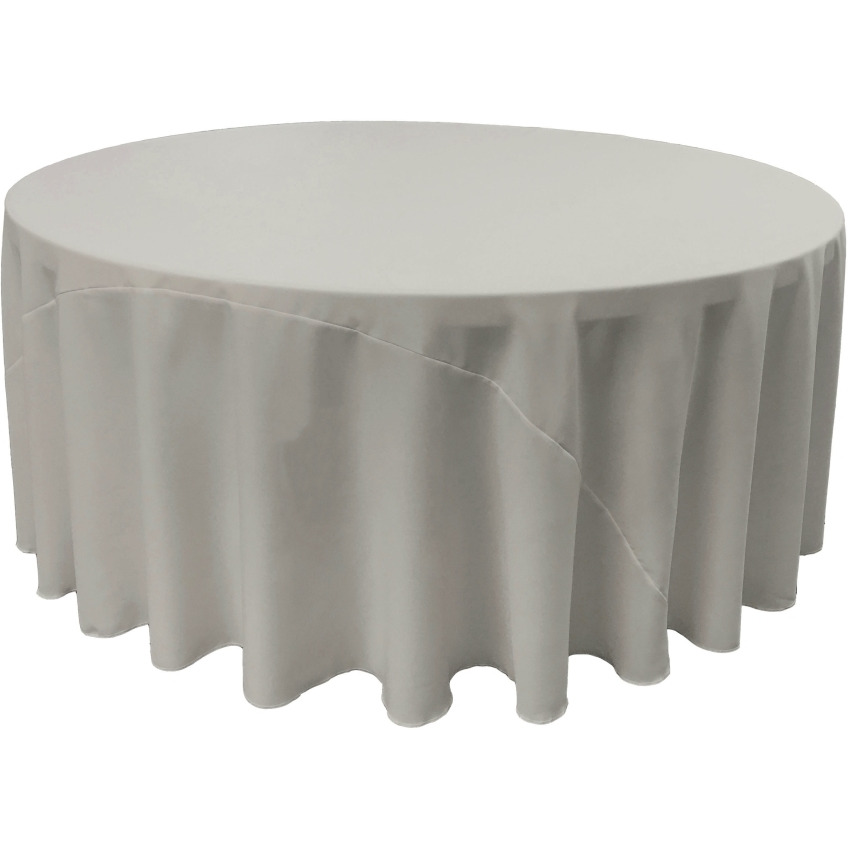 TCpop108R-GrayLgtP41 Polyester Poplin Tablecloth  Light Gray - 108 in. Round