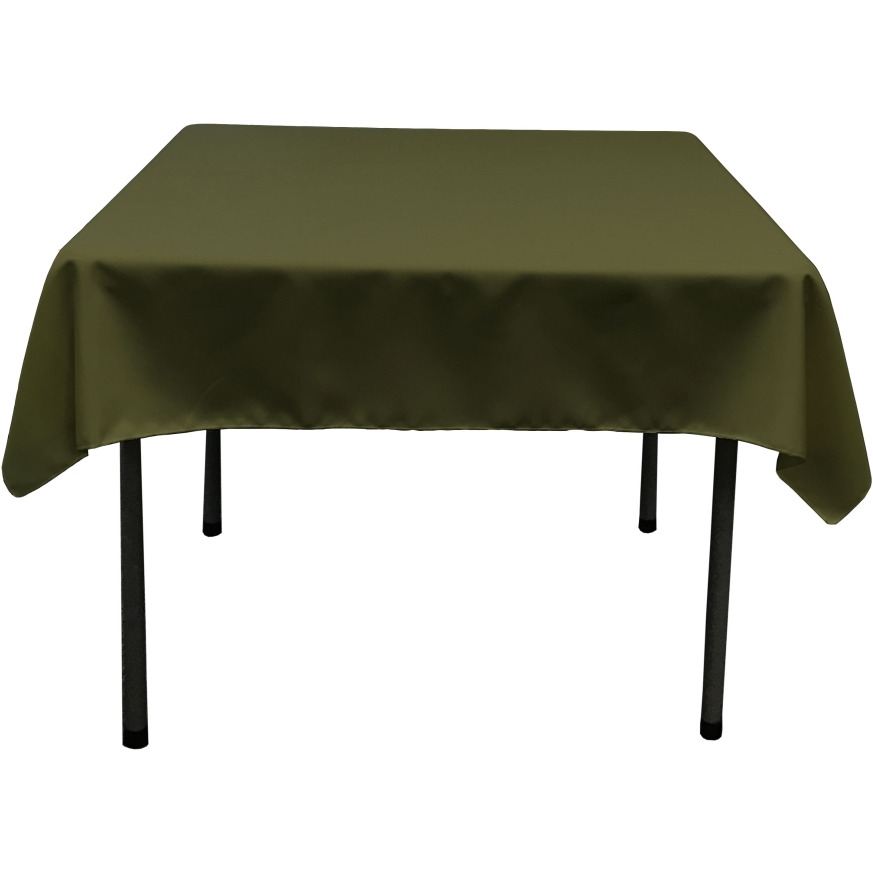 TCpop52x52-OliveP21 Polyester Poplin Square Tablecloth  Olive - 52 x 52 in.