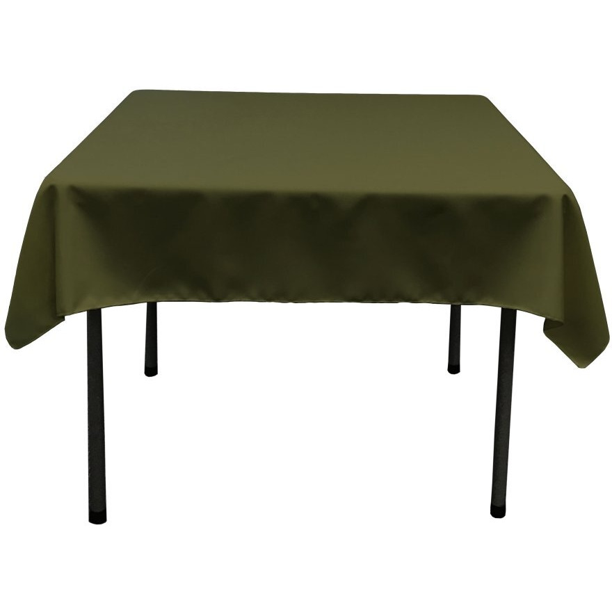 TCpop52x52-OliveP21 Polyester Poplin Square Tablecloth  Olive - 52 x 52 in.