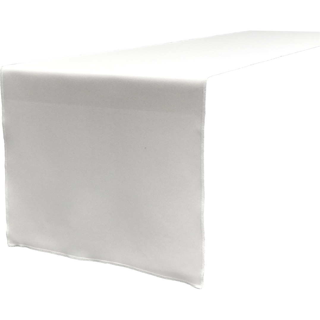 TCpop14x108-WhiteP11 Polyester Poplin Table Runner  White - 14 x 108 in.