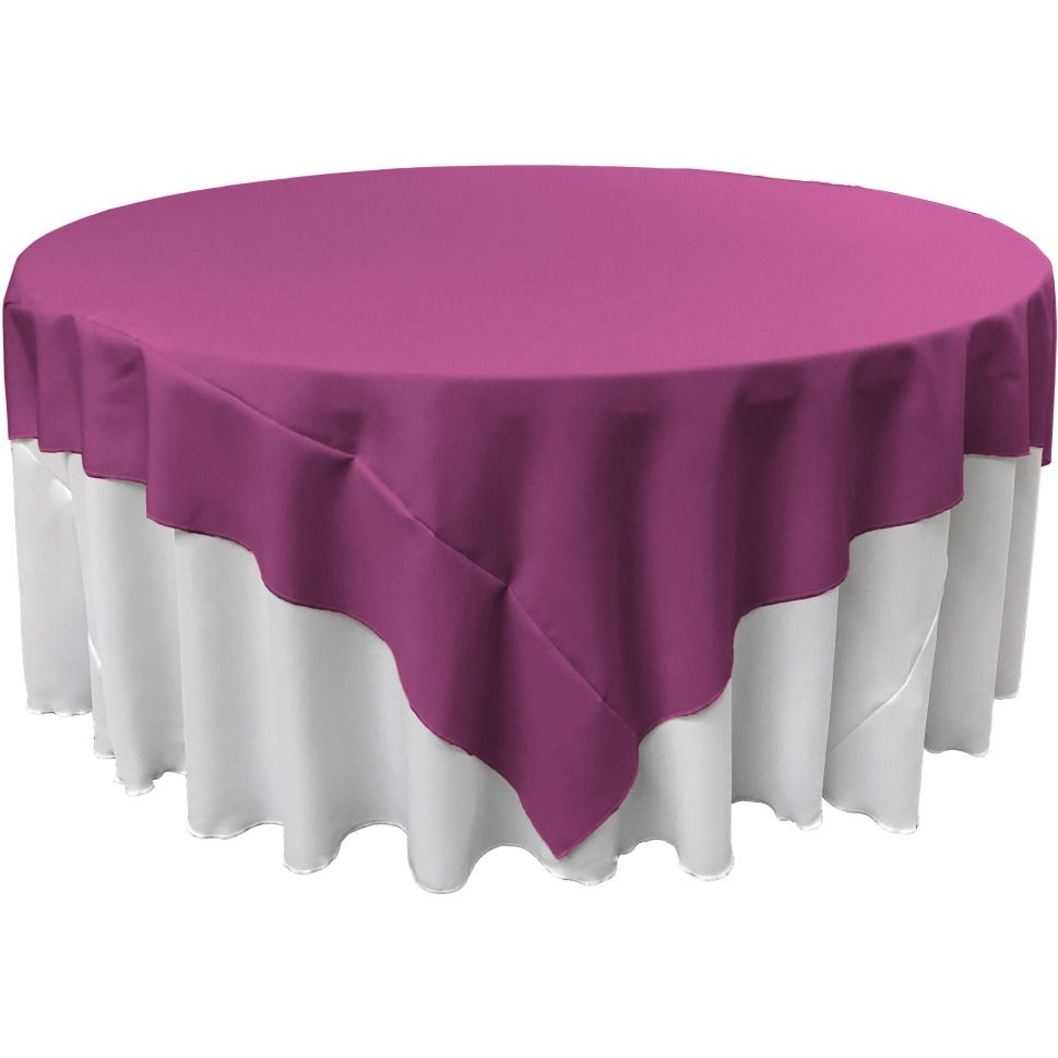 TCpop90x90-MagentaP81 Polyester Poplin Square Tablecloth  Magenta - 90 x 90 in.