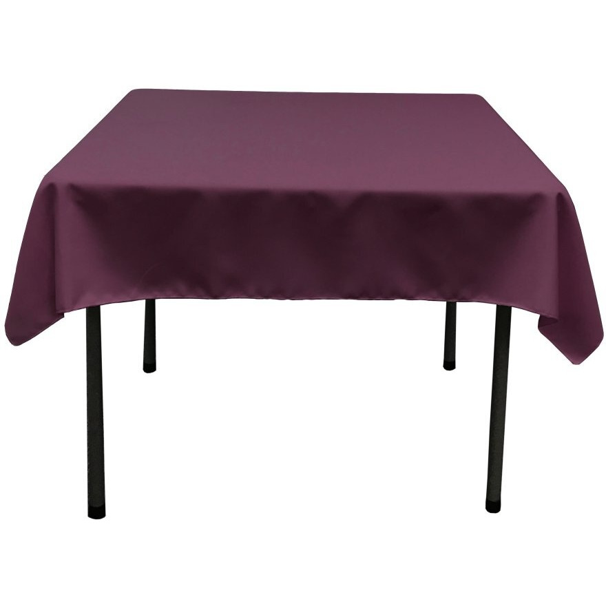 TCpop58x58-EggplantP42 Polyester Poplin Square Tablecloth  Eggplant - 58 x 58 in.