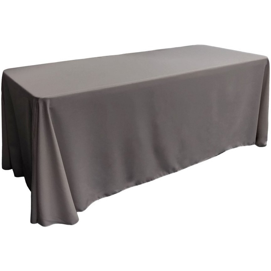 TCpop90x156-CharcoalP34 Polyester Poplin Rectangular Tablecloth  Charcoal - 90 x 156 in.