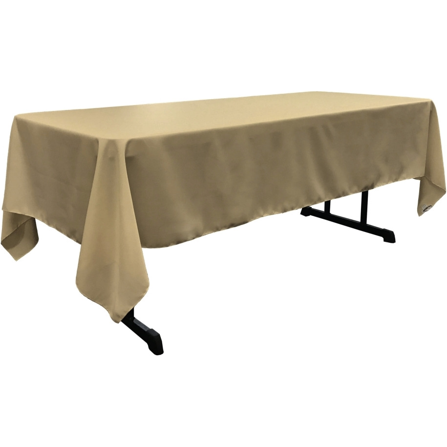TCpop60x126-TaupeP13 Polyester Poplin Rectangular Tablecloth  Taupe - 60 x 126 in.