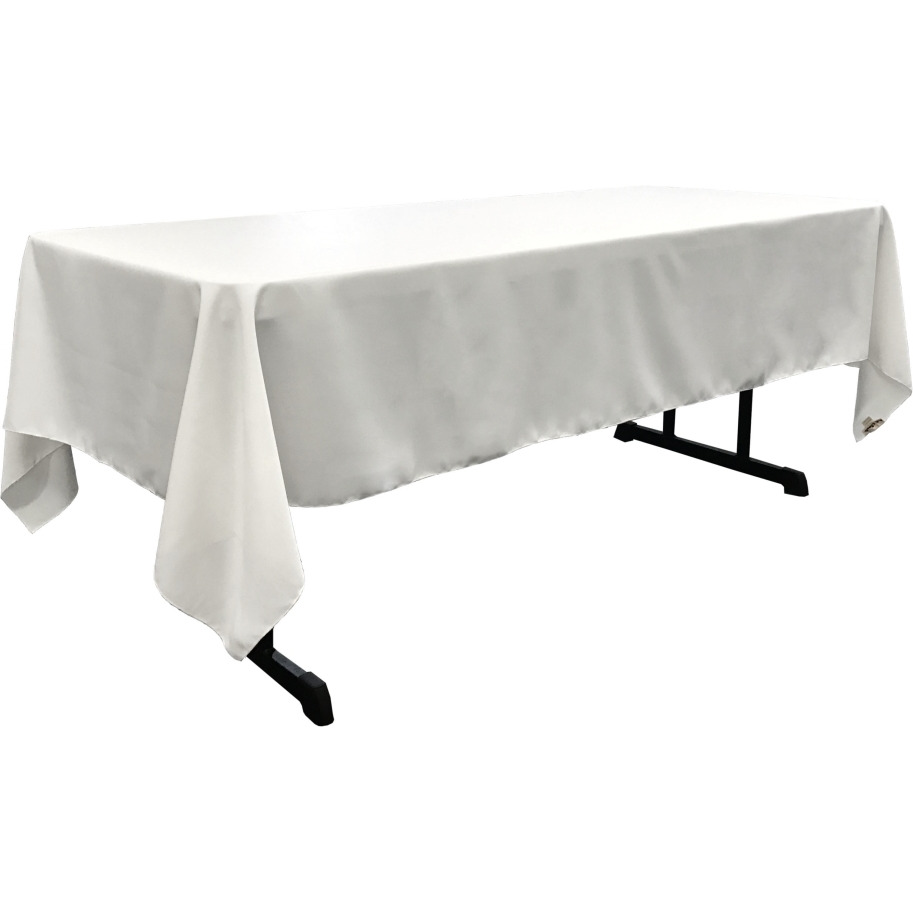 TCpop60x126-WhiteP11 Polyester Poplin Rectangular Tablecloth  White - 60 x 126 in.