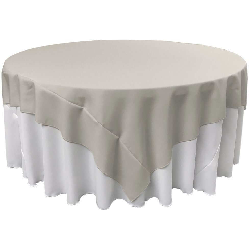 TCpop90x90-GrayLgtP41 Polyester Poplin Square Tablecloth  Light Gray - 90 x 90 in.