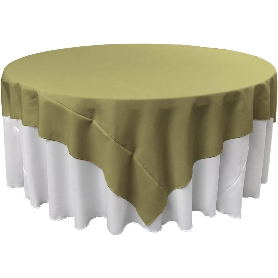 TCpop90x90-SageDrkP39 Polyester Poplin Square Tablecloth  Dark Sage - 90 x 90 in.