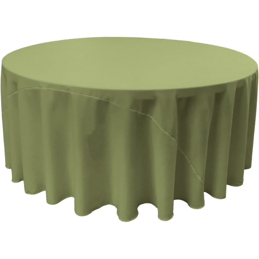 TCpop132R-SageDrkP39 Polyester Poplin Tablecloth  Dark Sage - 132 in. Round
