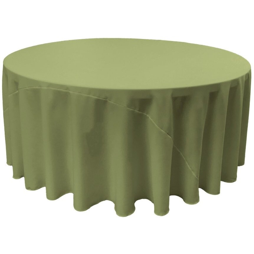TCpop132R-SageDrkP39 Polyester Poplin Tablecloth  Dark Sage - 132 in. Round