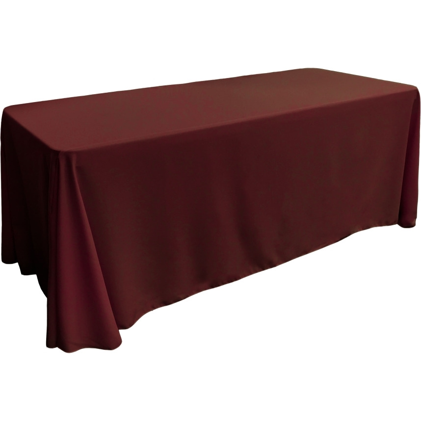 TCpop90x156-BurgundyP17 Polyester Poplin Rectangular Tablecloth  Burgundy - 90 x 156 in.