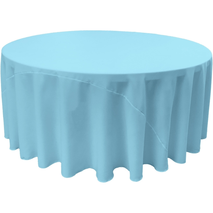 TCpop120R-TurquoiseLgtP40 Polyester Poplin Tablecloth  Light Turquoise - 120 in. Round