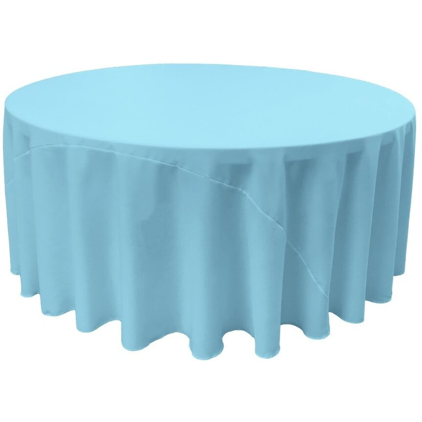 TCpop120R-TurquoiseLgtP40 Polyester Poplin Tablecloth  Light Turquoise - 120 in. Round