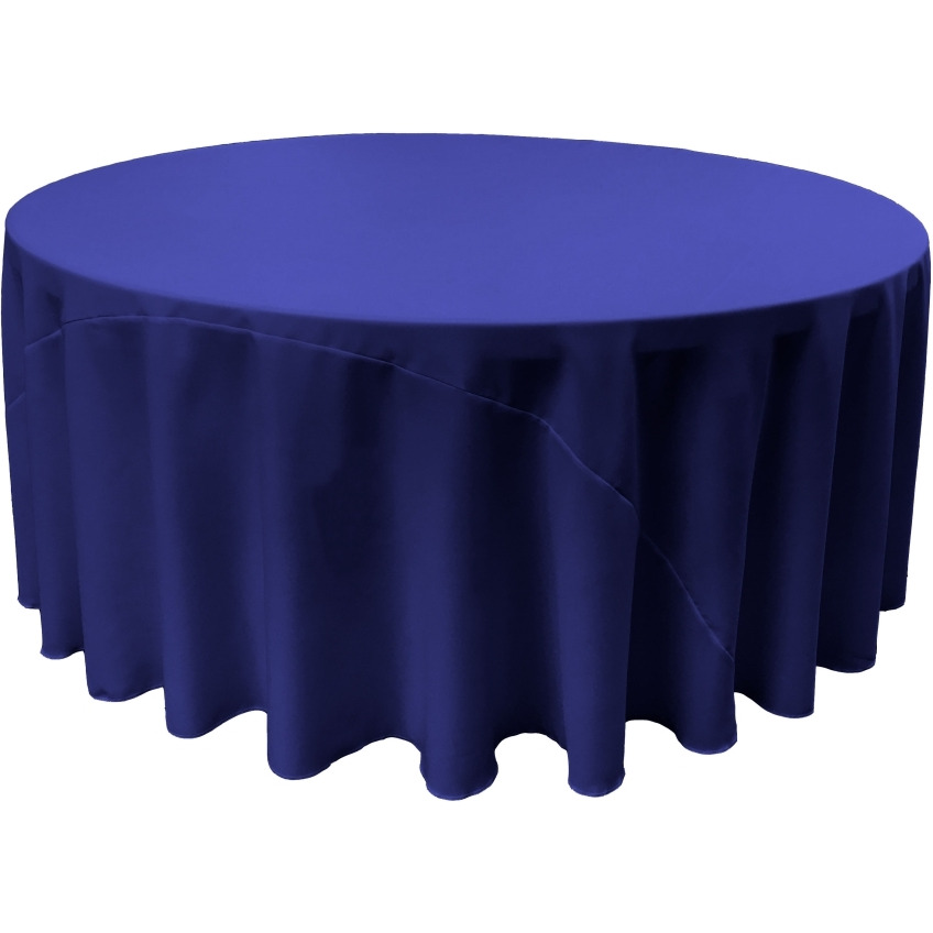 TCpop132R-RoyalP50 Polyester Poplin Tablecloth  Royal - 132 in. Round