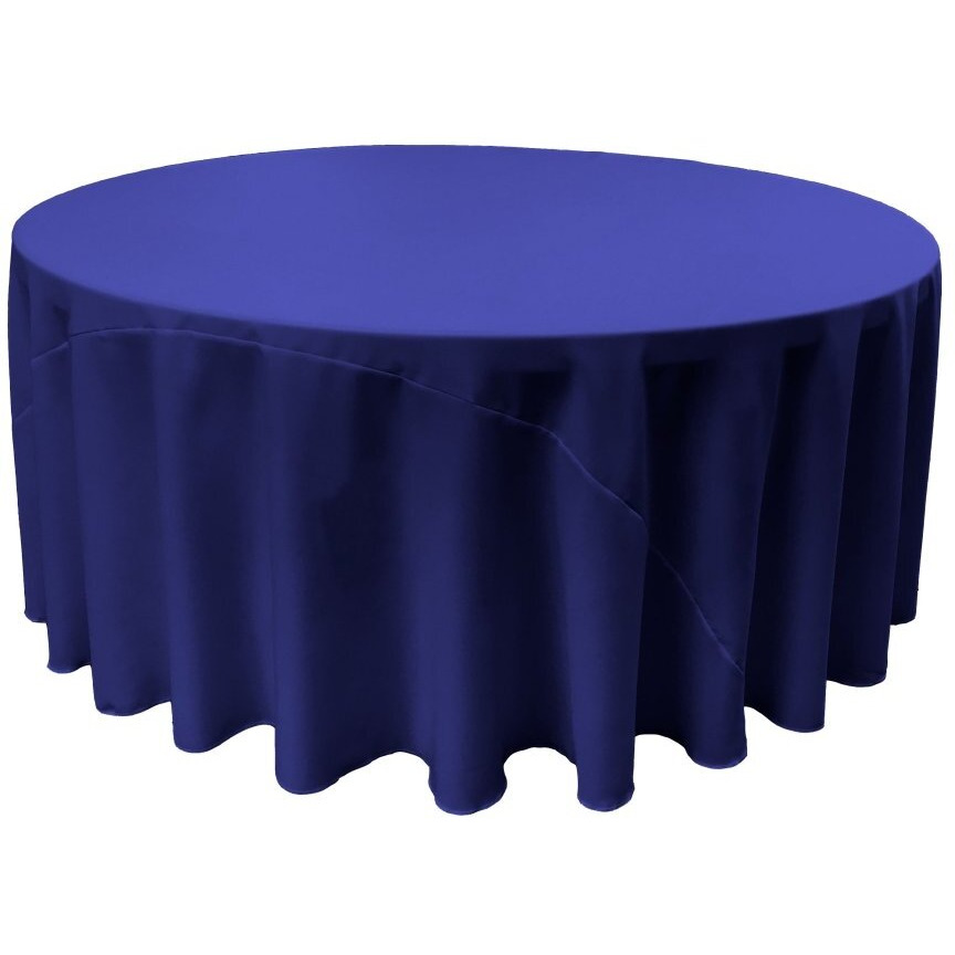 TCpop132R-RoyalP50 Polyester Poplin Tablecloth  Royal - 132 in. Round